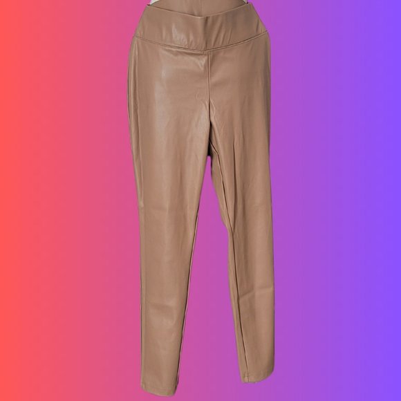 INC FAUX LEATHER SLIP ON LEGGINGS SIZE 6 - Picture 1 of 5